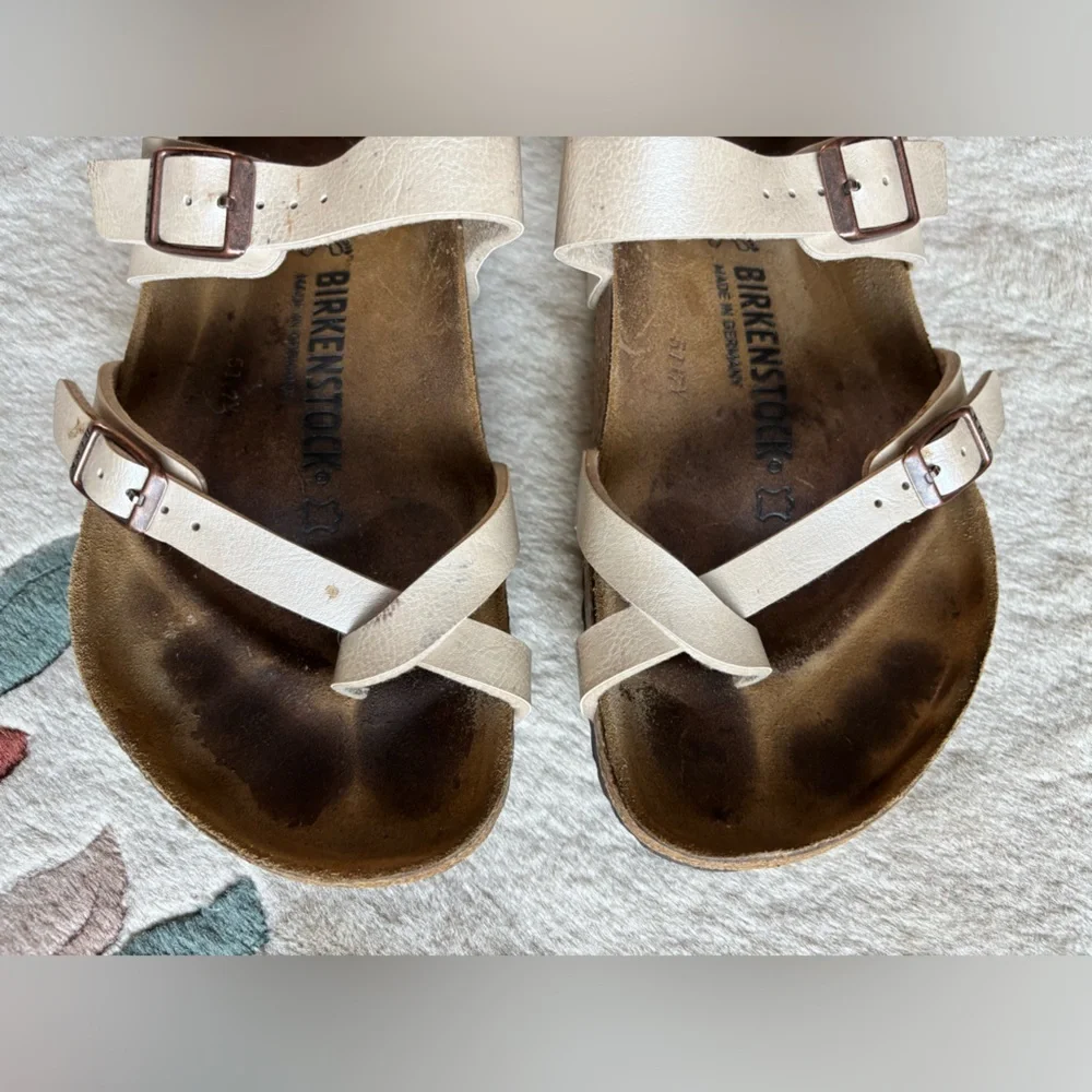 BIRKENSTOCK Mayari Birko-Flor Sandals Antique Lace Pearl 41 - Picture 3 of 14